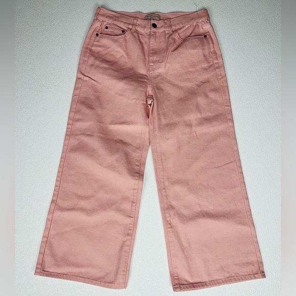 BCBGeneration High Rise Cropped Wide-Leg Jeans in Rose Smoke Size 27 NWOT - Picture 4 of 10